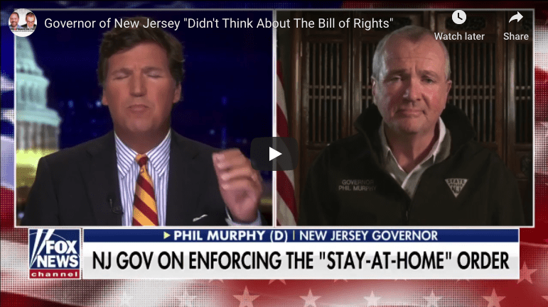 Covid Timeline - NJ Governor didn't think about Bill of Rights